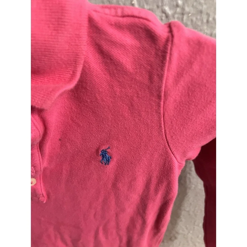 Ralph Lauren Girls Long Sleeve Polo Dress Pink Size 4/4T